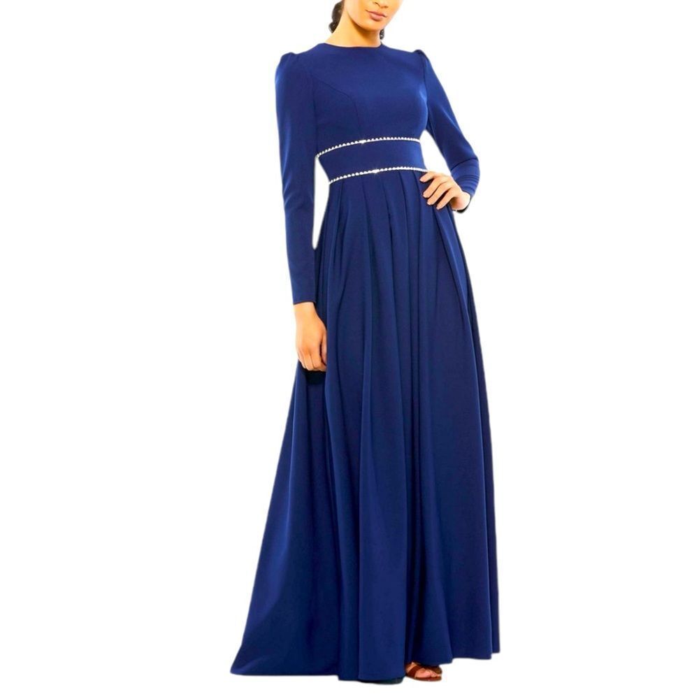 Mac Duggal Royal Blue Long Sleeve Dress